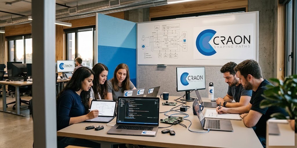 CRAON engineering team collaborating in the Milan office